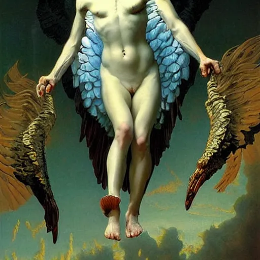 Image similar to an amazing masterpiece of art by gerald brom 👼 🌥️, rocco, baroque