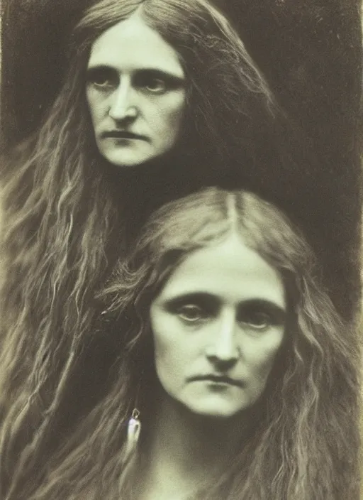 Image similar to beautiful witch circe, art by julia margaret cameron