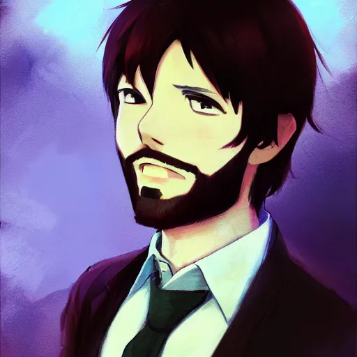 Prompt: portrait of steven bonnell, by makoto shinkai