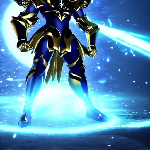 Prompt: full shot of angry darkness Saint Seiya knight at moonlight, wearing golden Cat armor, detailed, unreal engine 4k volumetric light, fog,