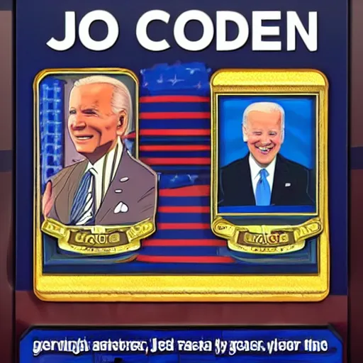 Image similar to joe biden as a clash royal e card.