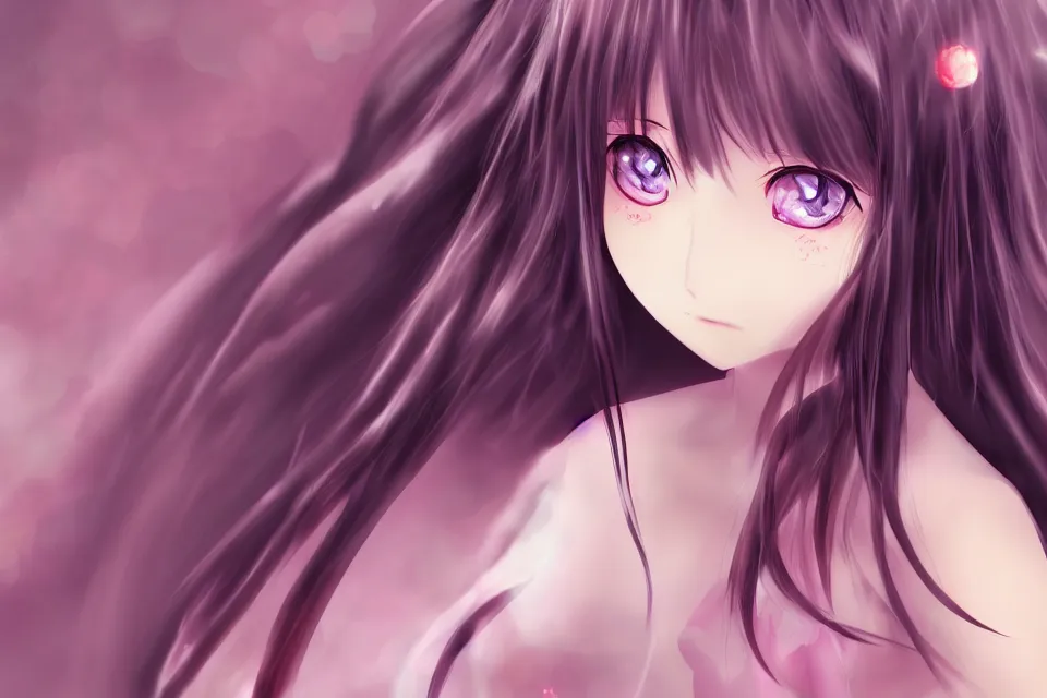 Image similar to lovely anime girl,digital art.