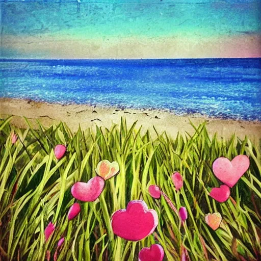 Image similar to spring love on the beach art land art