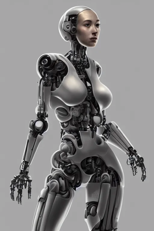 Image similar to beautiful teen robot character design, full body, whole body, one face, dystopian, biopunk, skin details, digital painting, sculpted in zbrush, artstation, concept art, smooth, sharp focus, illustration, chiaroscuro, soft lighting, golden ratio, rule of thirds, fibonacci, incredible art by Stanley Artgerm Lau and Greg Rutkowski, composition by pascal blanché and Simon Stalenhag,