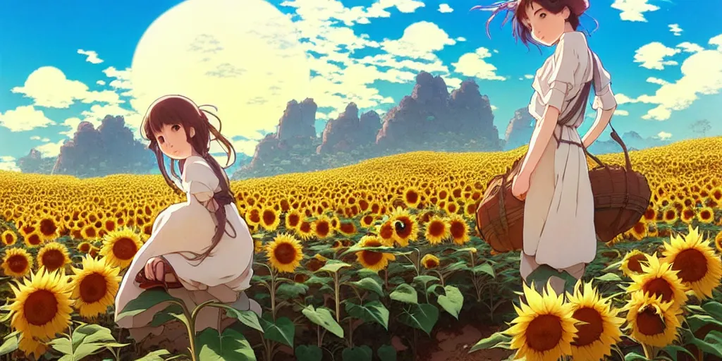 Anime Girls in a Wildflower Field 8k Graphic · Creative Fabrica