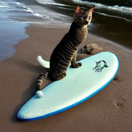 Image similar to cat surfing