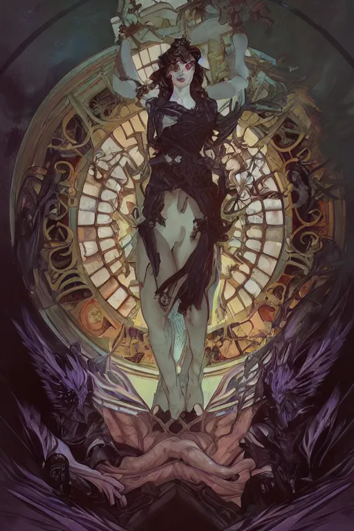 Image similar to turn undead spell scroll art by artgerm and greg rutkowski and Alphonse Mucha and Craig Mullins, James Jean, Andrey Ryabovichev, Mark Simonetti and Peter Morbacher 16k