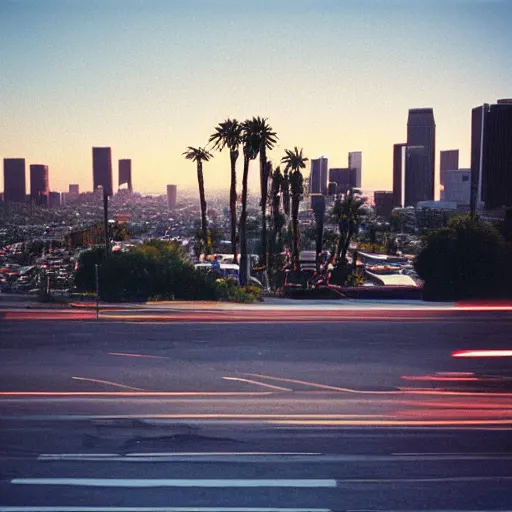 Prompt: a kodak portra 8 0 0 film photograph of los angeles, california