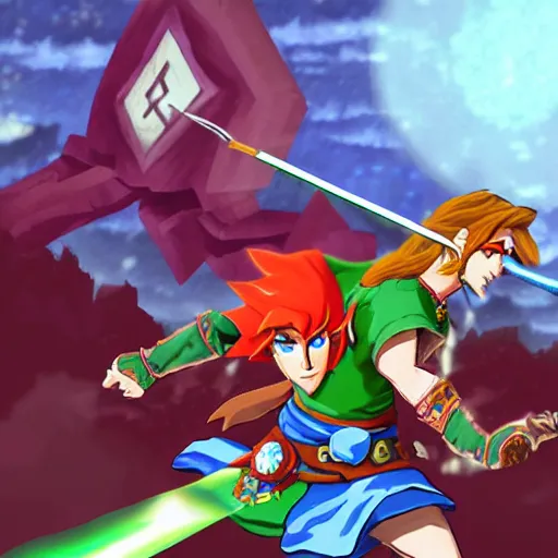 Image similar to link and ganon fight