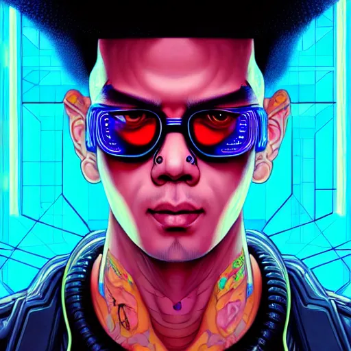 Image similar to portrait painting of a cyberpunk jackson wang, sharp focus, award - winning, trending on artstation, masterpiece, highly detailed, intricate. art by josan gonzales and moebius and deathburger