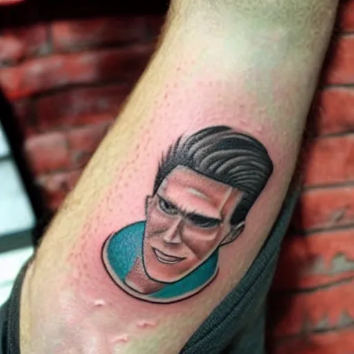 Prompt: a tattoo of jerma