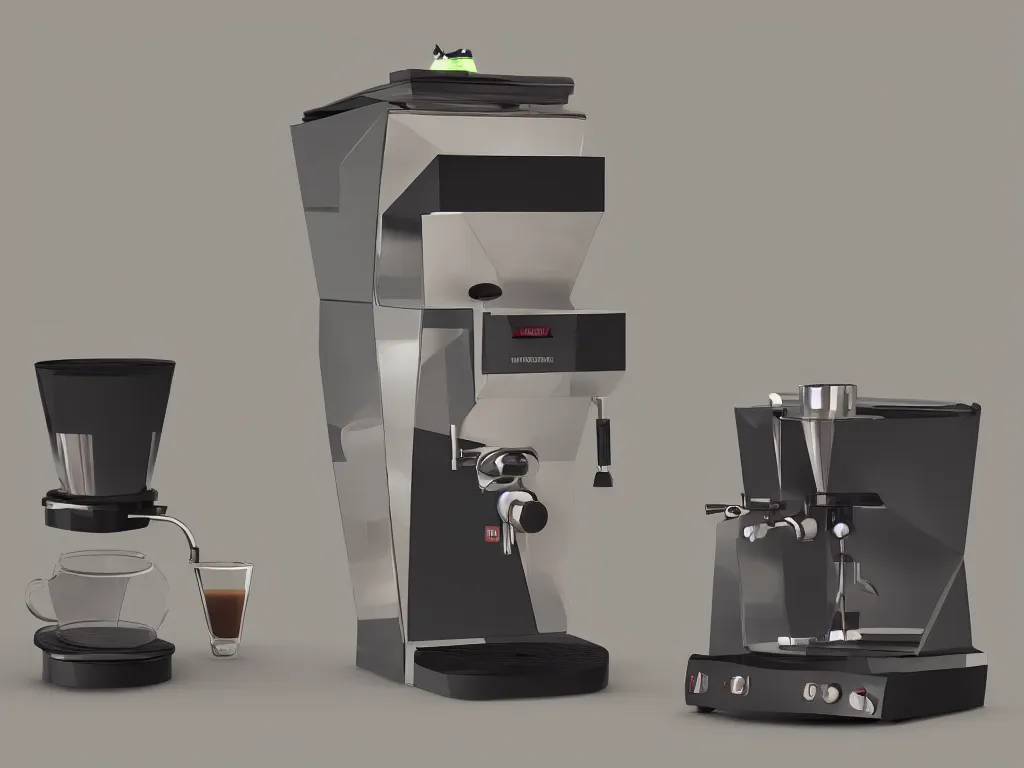 Prompt: coffee machine, by pixar, serene illustration, fresh colors, trending on artstation