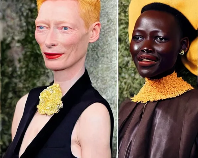 Prompt: tilda swinton mixed with lupita nyongo