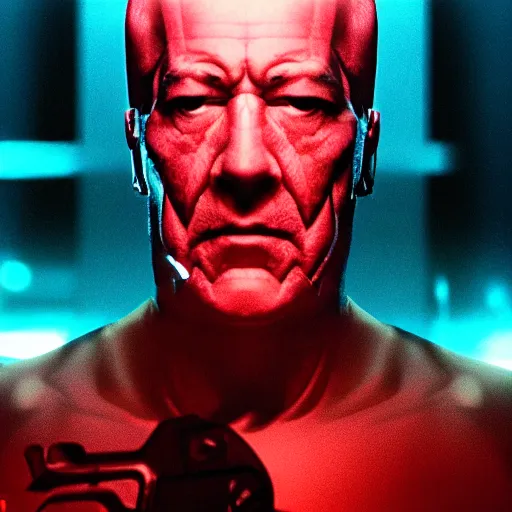 Prompt: movie still of man super villain cyborg, cinematic composition, cinematic light, by david lynch