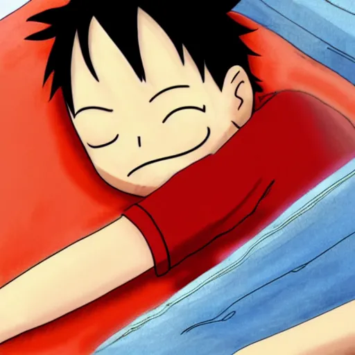 Prompt: luffy sleeping