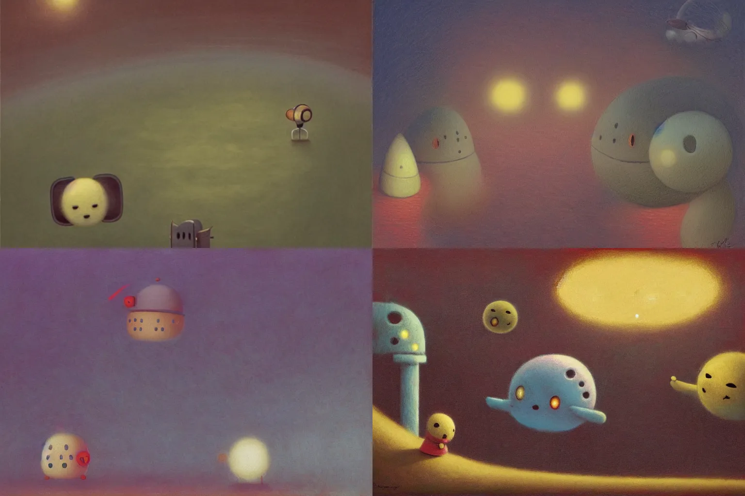 Prompt: kirby's dreamland by shaun tan