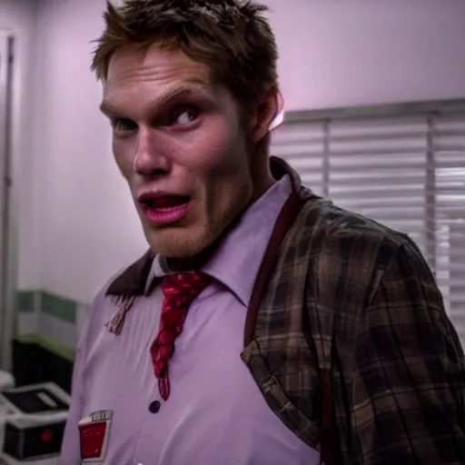 Image similar to Live Action Still of Jerma in Shaun of the Dead, real life, hyperrealistic, ultra realistic, realistic, highly detailed, epic, HD quality, 8k resolution, body and headshot, film still