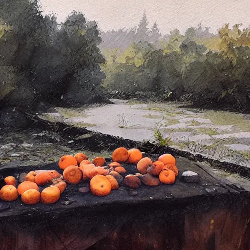 Prompt: clementines from walking dead the last season sitting next to a river by greg rutkowski