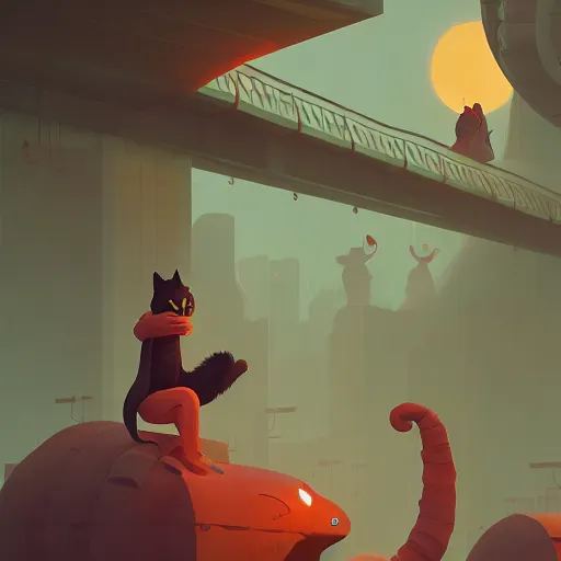 Image similar to cute fashion vogue kittycat man man wearing a cat costume wearing a tuxedo ripped physique simon stalenhag gerald brom bastien grivet greg rutkowski portrait