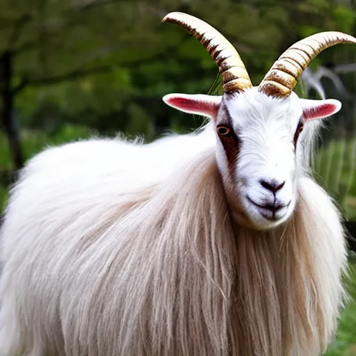 Image similar to cashmere goat with single horn like a unicorn
