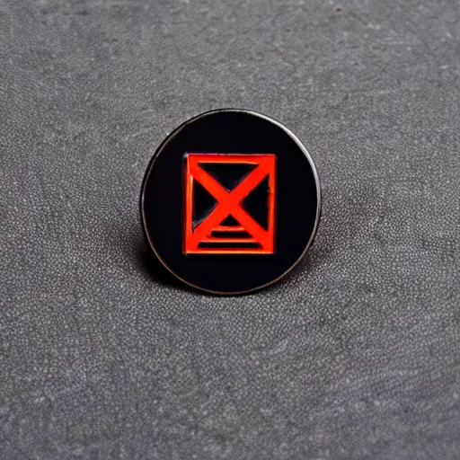 Image similar to retro minimalistic clean fire warning enamel pin