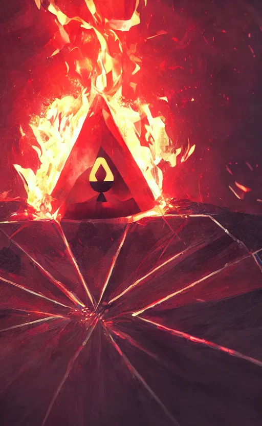 Image similar to a king of diamonds card on fire, with black and red paint in the back ground, ambient lighting, atmospherical, stunning visuals, cinematic, dynamic lighting, photorealistic fantasy concept art, trending on art station, ultra detailed