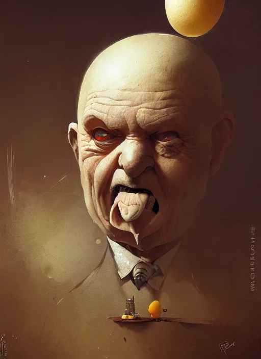 Prompt: portrait of old man humpty dumpty by greg rutkowski