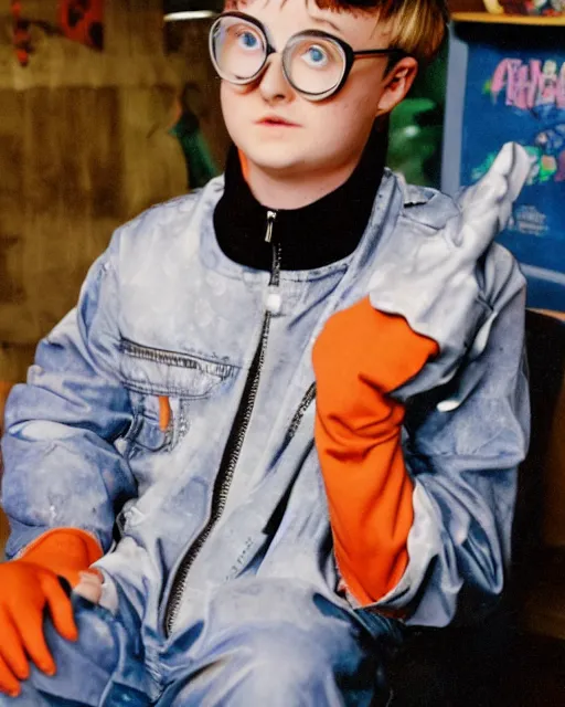 Image similar to oliver tree pretending to be sick so he can stay home from school, 90s