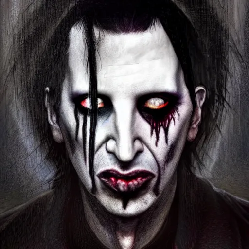 Image similar to A combination of Marilyn Manson's and Jonathan Davis's and Alice Cooper's faces as Aiden Caldwell character from Dying Light 2 Stay Human, western, D&D, fantasy, intricate, elegant, highly detailed, digital painting, artstation, concept art, matte, sharp focus, illustration, art by Artgerm and Greg Rutkowski and Alphonse Mucha