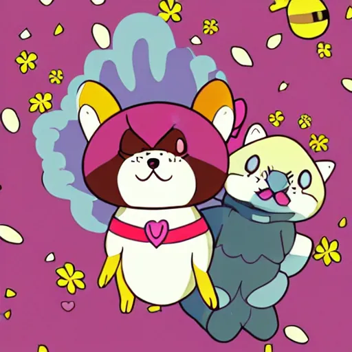Prompt: bee and puppycat