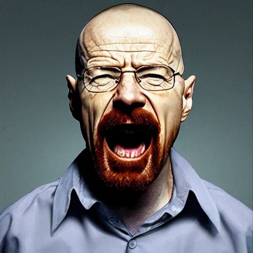 Prompt: walter white unhinged alternate screaming, 3 am