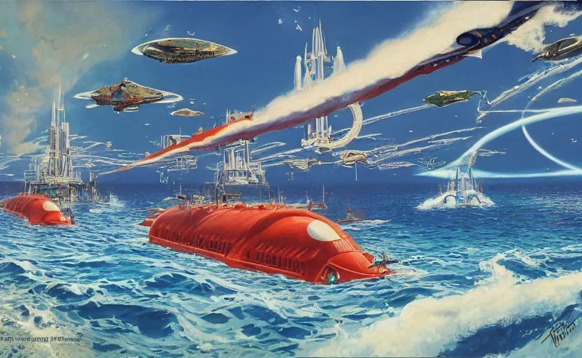 Prompt: subnautica by Robert McCall, realistic