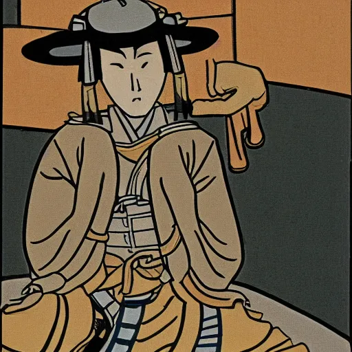Image similar to the ecstatic reveries of a drunken samurai