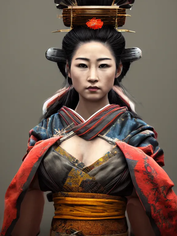 Prompt: portrait art of warrior geisha 8 k ultra realistic, detailed, intricate, full of colour, cinematic lighting, trending on artstation, 4 k, hyperrealistic, focused, extreme details, unreal engine 5, cinematic, masterpiece