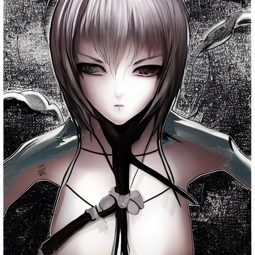 Image similar to android, killer - girl, high detail of the face, full body 1 / 6 nihei tsutomu, style of manga, night, city,
