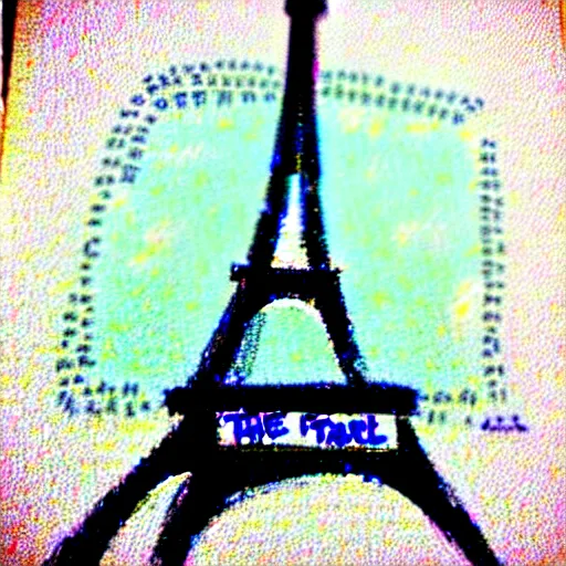 Prompt: the eiffel tower drawn like starry night