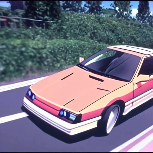 Prompt: volkswagen corrado in initial d, anime still frame