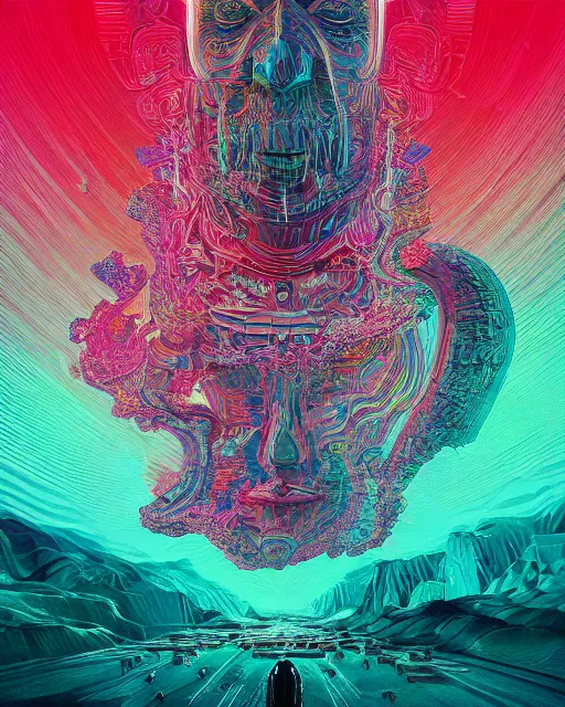 Prompt: acid trip melted smiling. intricate abstract. intricate artwork. by tooth wu, wlop, beeple, dan mumford. mulholland drive by david lynch, dune by david lynch, octane render, trending on artstation, greg rutkowski very coherent symmetrical artwork. cinematic, hyper realism, high detail, octane render, 8 k, iridescent accents