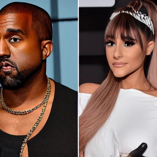 Prompt: ariana grande arguing with kanye west