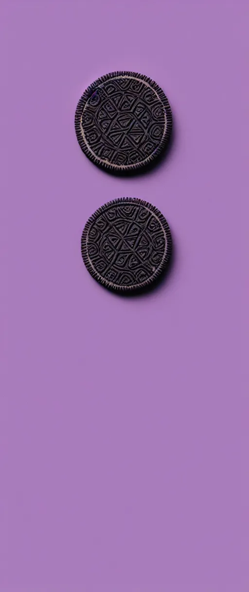 Prompt: octane render of an oreo, three point lighting, pink to blue gradient backround, hyper realistic