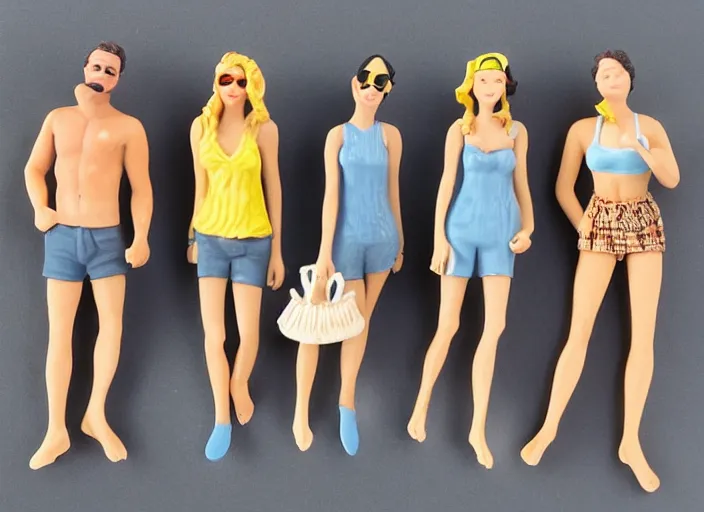 Image similar to Image on the store website, eBay, Full body, 80mm resin figure of People dressed in vacation attire, gray background