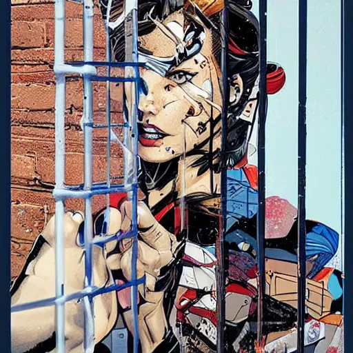 Image similar to La cage et le mur du son, by MARVEL comics and Sandra Chevrier