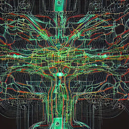 Prompt: a diagram of an artificial neural network, digital art, amazing quality, very detailed, trending on artstation