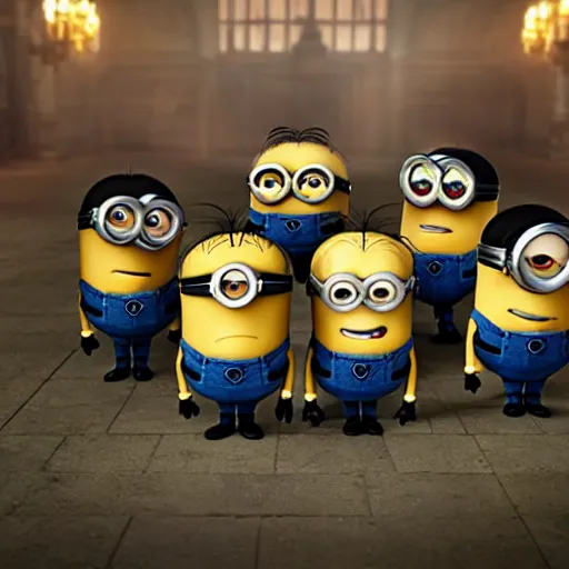 Prompt: despicable me minions serving adolf hitler, old photo, 4 k