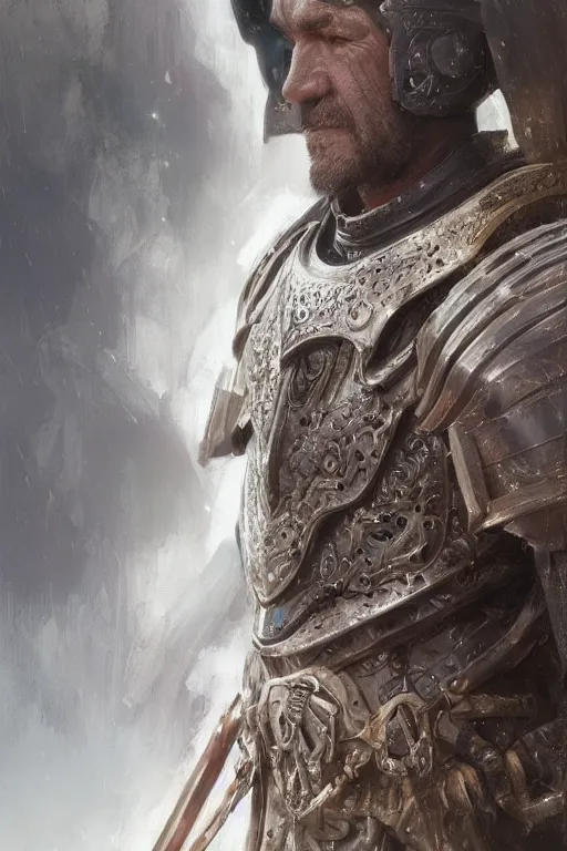 Image similar to portrait of antonio banderas in armor as holy paladin, fantasy, dnd, intricate, highly detailed, smooth, artstation, digital illustration by Ruan Jia and Mandy Jurgens and Artgerm and Wayne Barlowe and Greg Rutkowski and Zdislav Beksinski