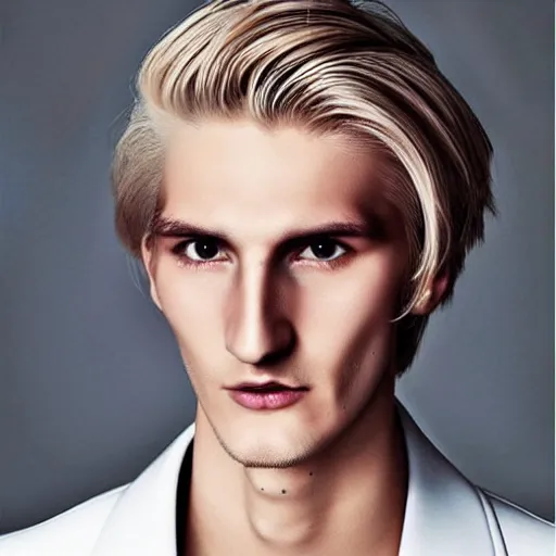 Image similar to really handsome gigachad xqc, beauty magazine photograph