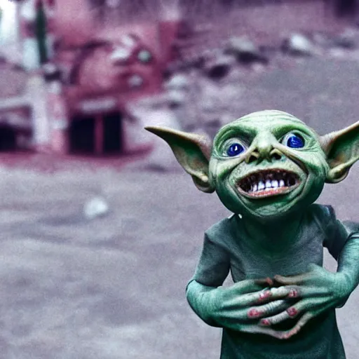 Prompt: a photograph of a really screwed up little goblin, horror morph, scary scary scary, wild, weird, fun