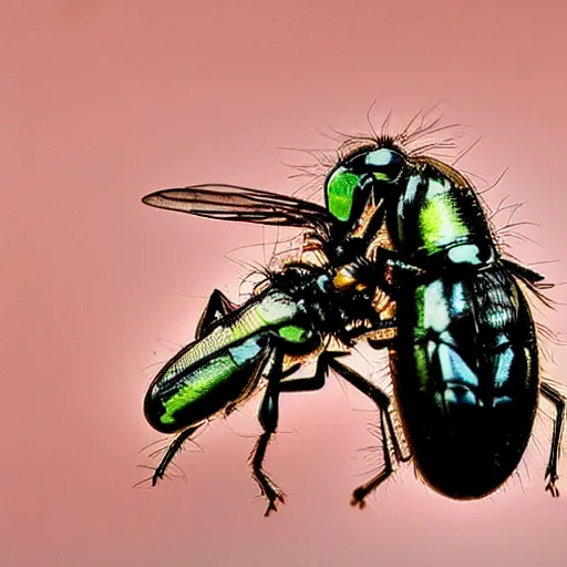 Image similar to kung fu!!!! flies fighting with each other, macro, canon eos