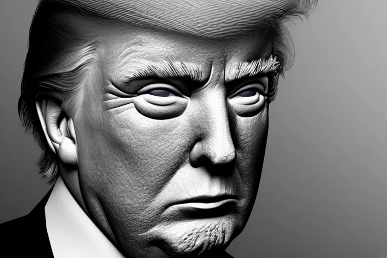 Prompt: donald trump oil painting portrait, volumetric lighting, award - winning, perfection, ambitious, ambient occlusion, vibrant, 4 k hd, grainy,