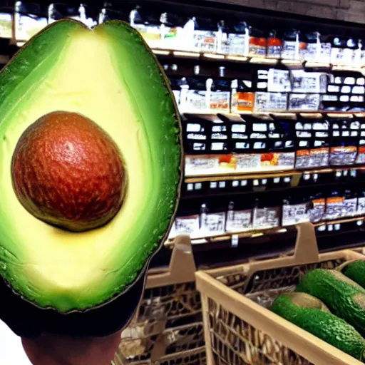 Image similar to liquid 3 d terminator cgi t 1 0 0 0 in a whole foods trying to decide which avocado to buy